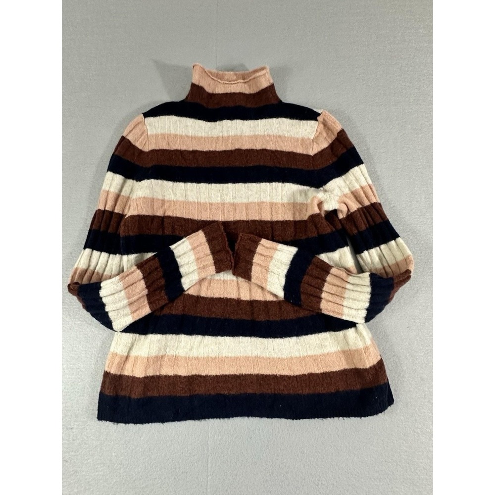 MADEWELL Everest Stripped‎ Turtleneck Sweater Women's Size S Wool Alpaca Blend